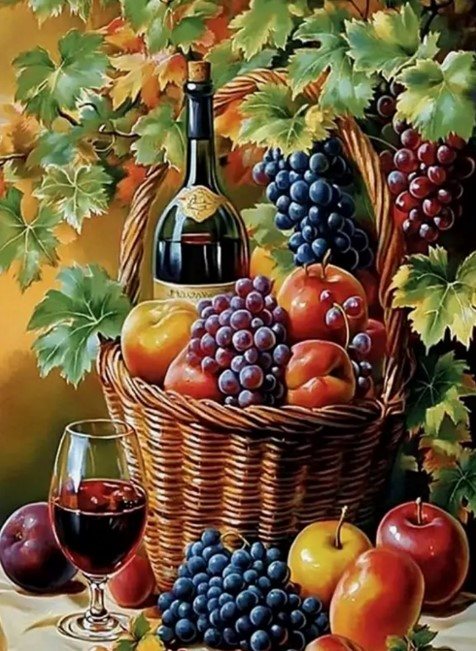 diamantové malování zátiší 30 × 40 cm