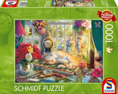 Puzzle Schmidt 1000 dílků Skládání puzzle s kočkou