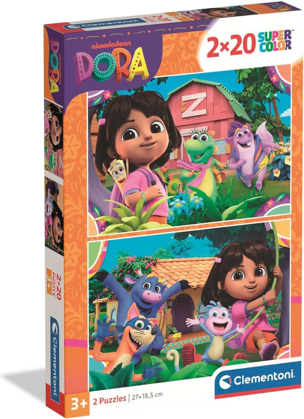 Puzzle pro děti Clementoni 2x20 dílků Dora Průzkumnice 2v1