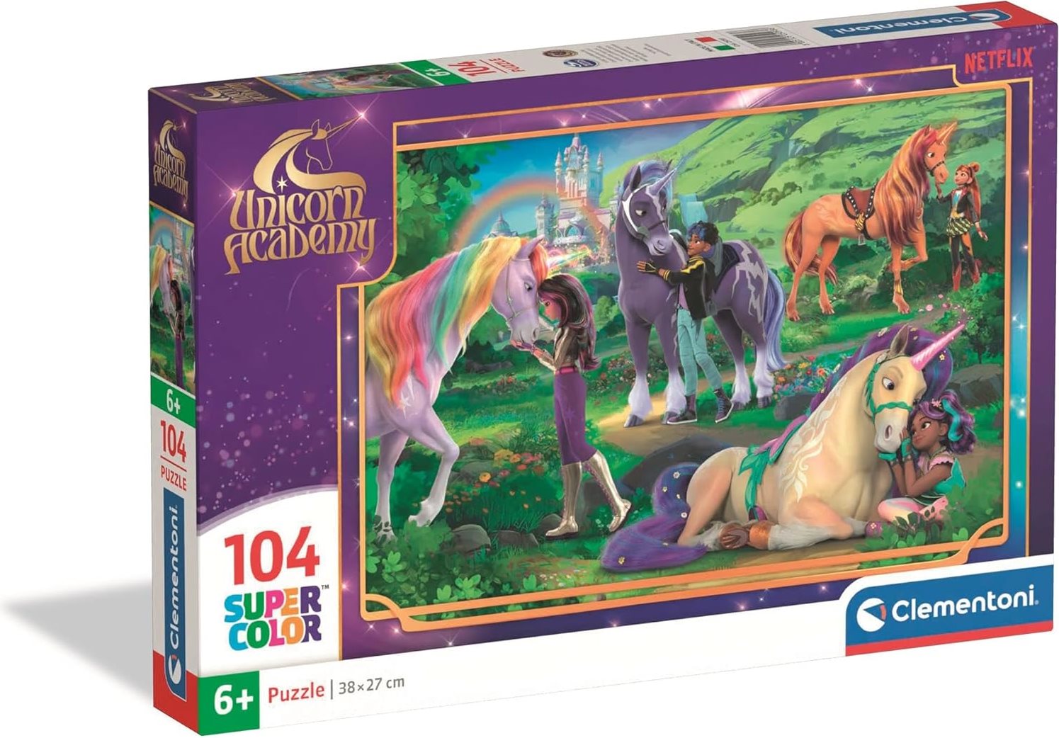 Puzzle pro děti Clementoni 104 dílků Jednorožčí akademie: Kouzelné přátelství