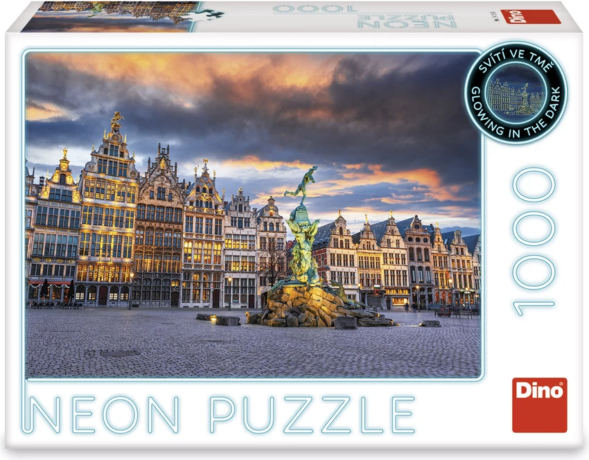 Svítící puzzle Dino 1000 dílků Bouře nad Antverpami