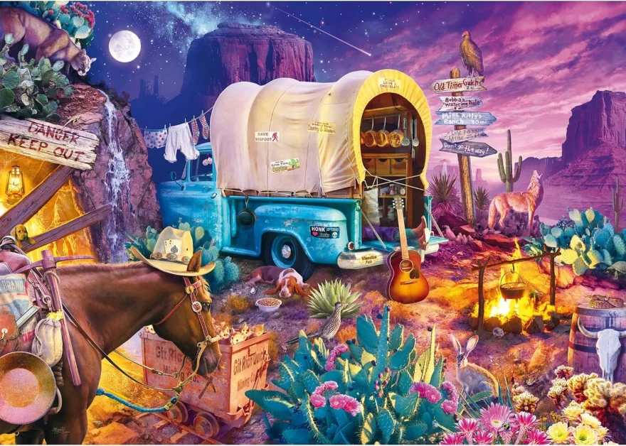 Puzzle Schmidt 1000 dílků Půvabné kempování na divokém západě