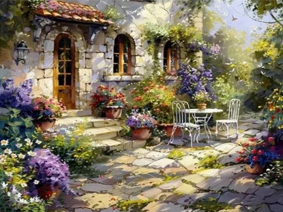 Diamantové malování Norimpex 40x30 cm Kamenná terasa