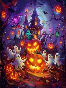 Diamantové malování Norimpex 40x30 cm Veselý Halloween