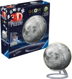 Svítící 3D puzzle Ravensburger Puzzleball Měsíc 74 dílků