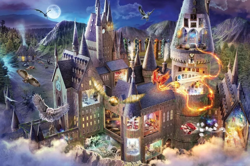Puzzle Ravensburger 3000 dílků Harry Potter: Pohled do bradavického hradu