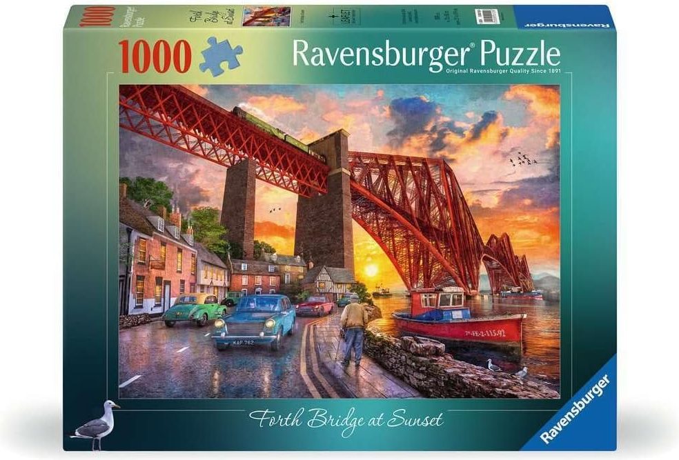 Puzzle Ravensburger 1000 dílků Forth Bridge v zapadajícím slunci