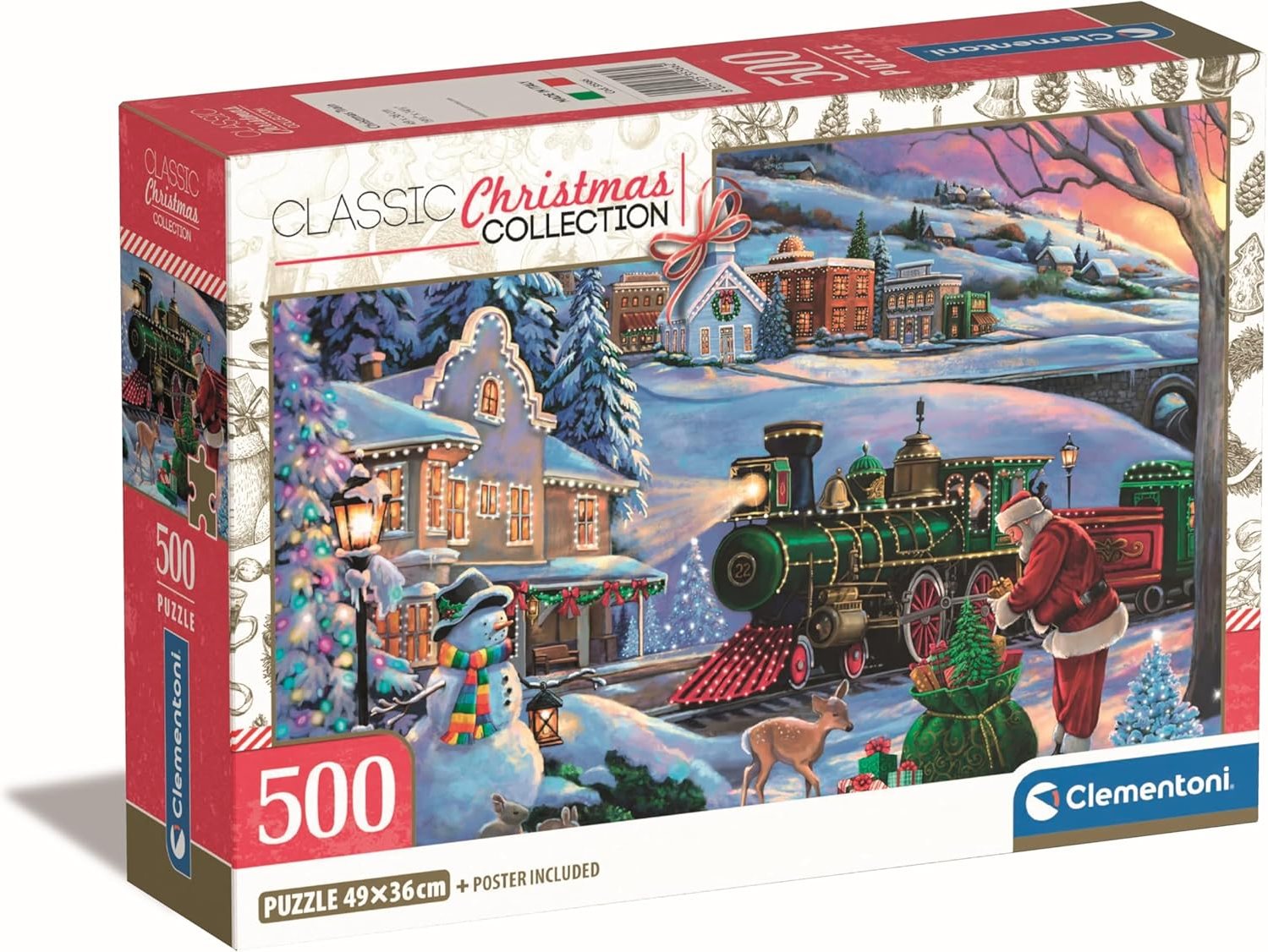 Puzzle Clementoni 500 dílků Vánoční vlak