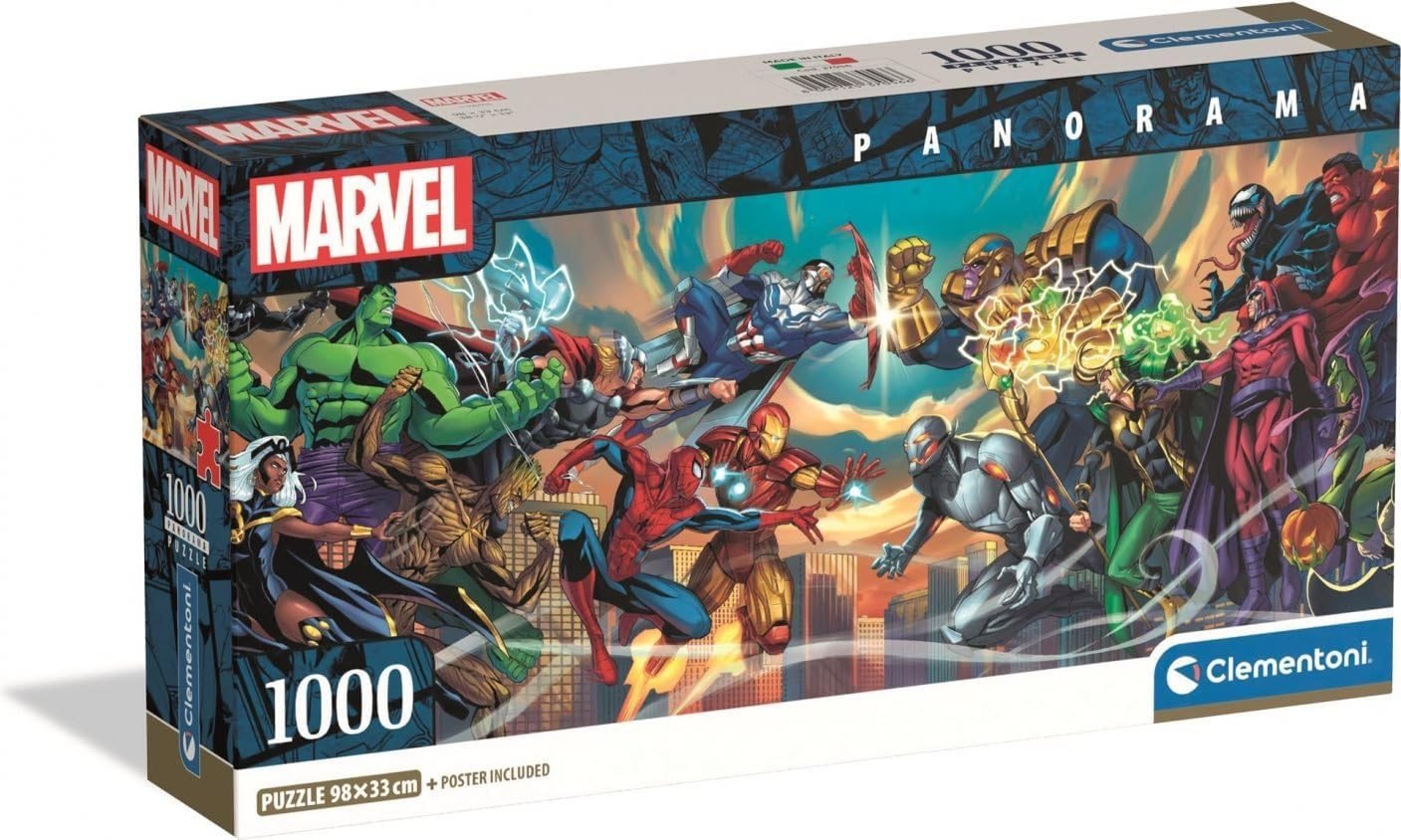 Panoramatické puzzle Marvel: Hrdinové vs. padouši 1000 dílků