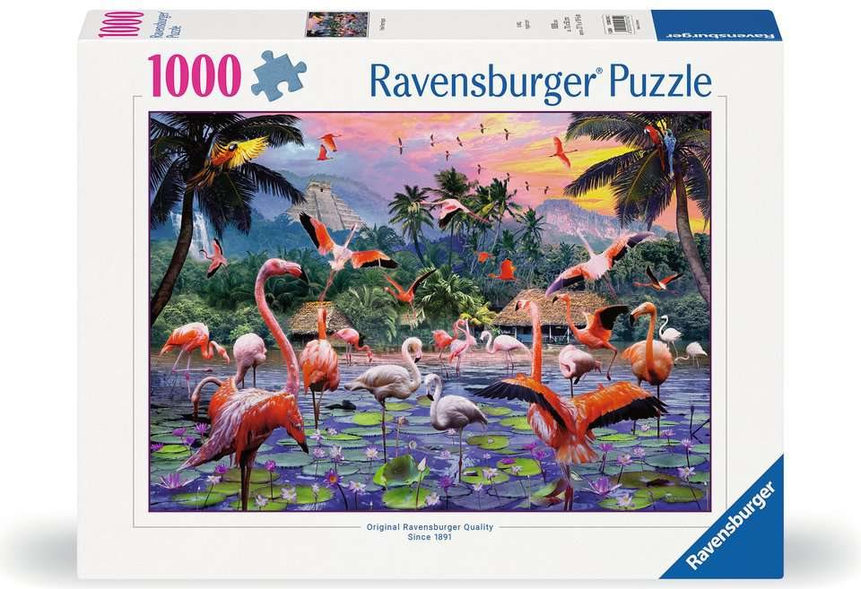 Růžoví plameňáci puzzle 1000 dílků
