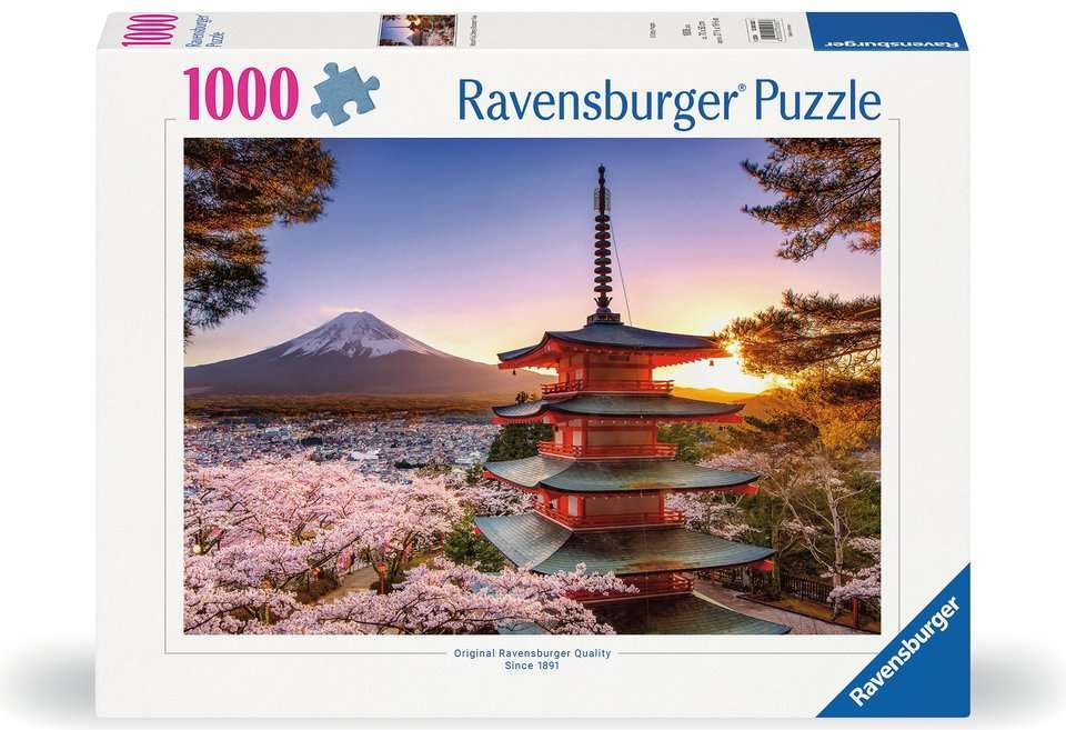 Puzzle Ravensburger 1000 dílků Rozkvetlé třešně v Japonsku