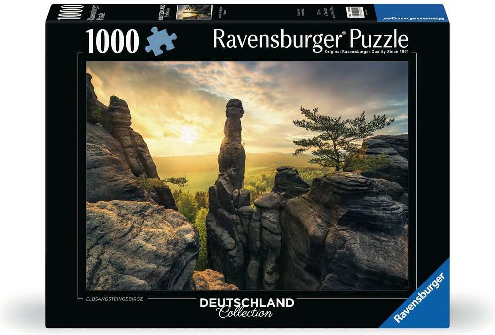 Puzzle Ravensburger 1000 dílků Německo: Labské pískovce za rozbřesku