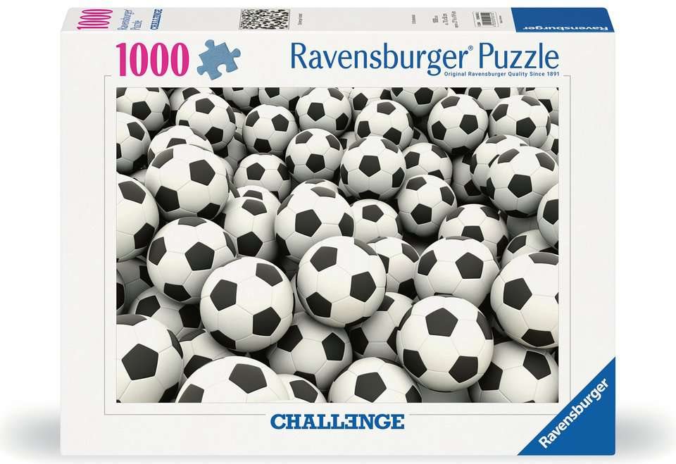 Ravensburger 00615 challenge puzzle fotbalové míče 1000 dílků