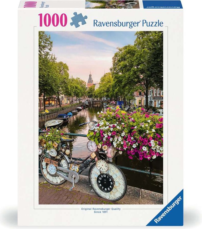 Puzzle Ravensburger 1000 dílků Na kole v Amsterdamu