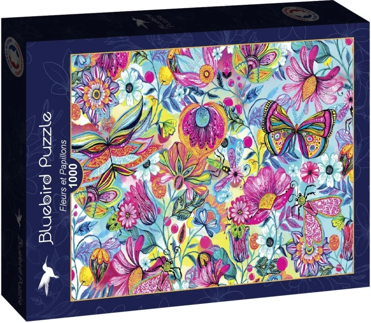 Puzzle BLUEBIRD 1000 dílků Květiny a motýli