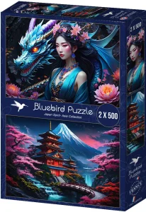 Puzzle BLUEBIRD 2x500 dílků Asie: Duch Japonska 2v1
