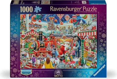 Puzzle Ravensburger 1000 dílků Santův vánoční parní vlak