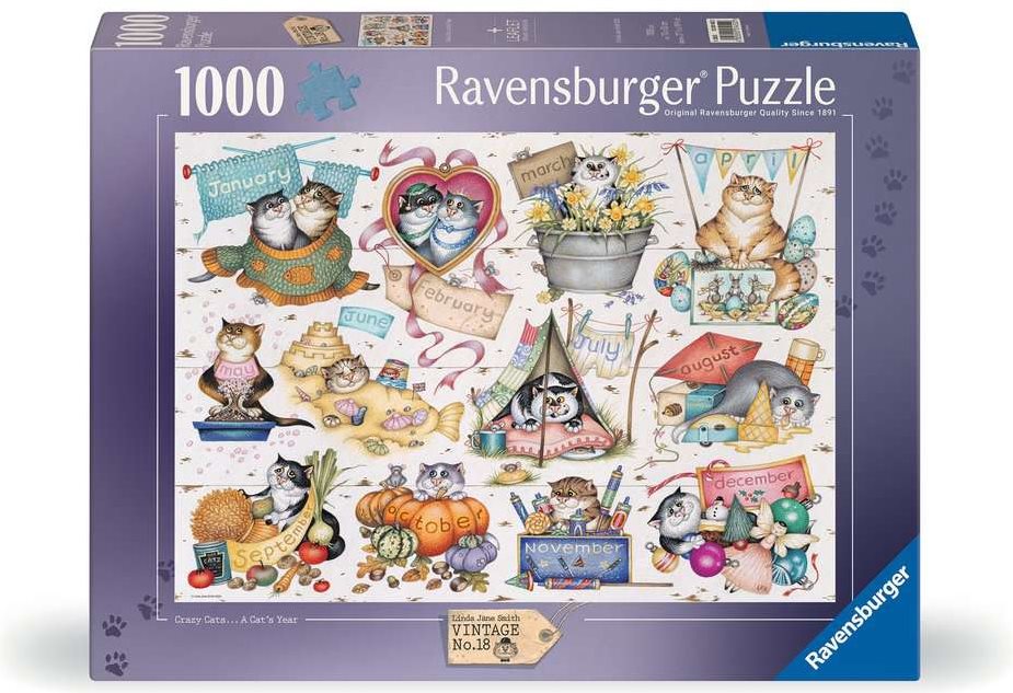 Puzzle Kočičí kalendář 1000 dílků