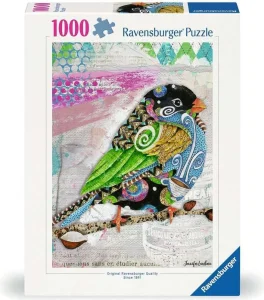 Puzzle Ravensburger 1000 dílků Barevný ptáček s ornamenty