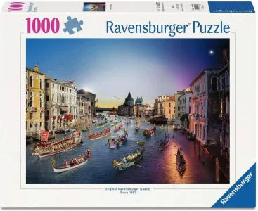 Puzzle Ravensburger 1000 dílků Benátky: Od rána do večera