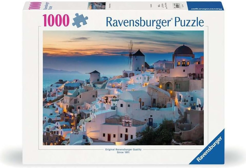 Puzzle Ravensburger 1000 dílků Večer v Santorini, Řecko