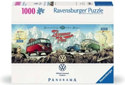 Puzzle Ravensburger 1000 dílků Přes Alpy s VW