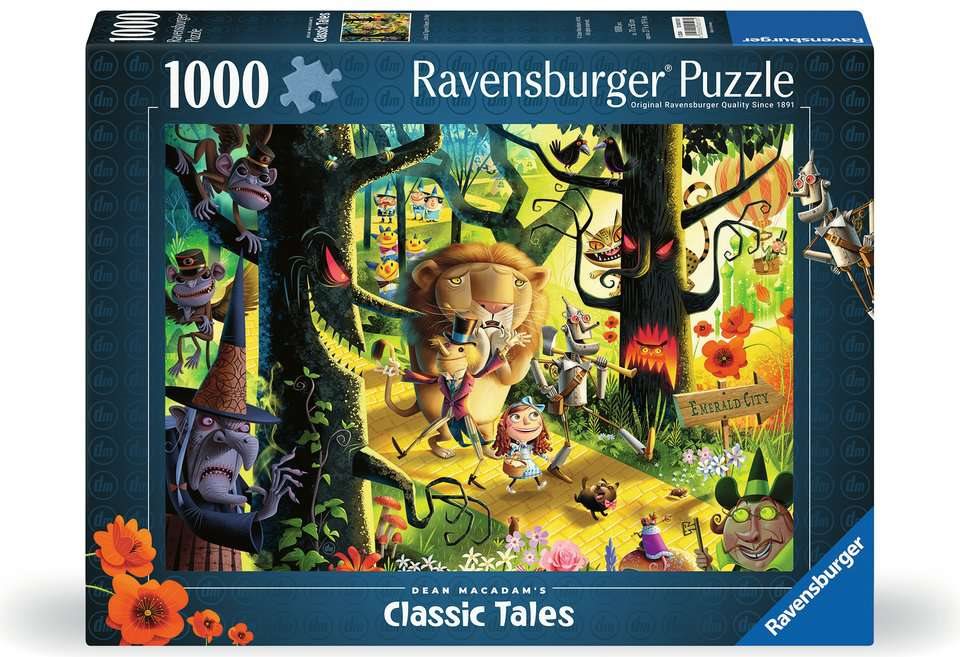 Puzzle Ravensburger 1000 dílků Lvi, tygři a medvědi, ó jé! (Čaroděj ze země Oz)