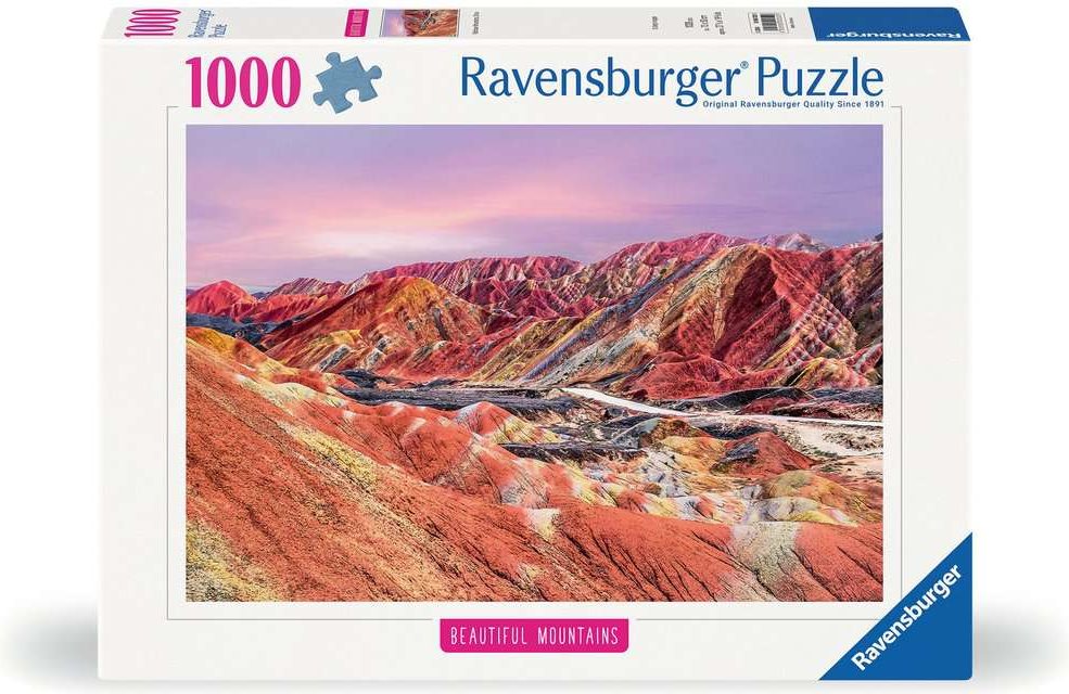 Puzzle Ravensburger 1000 dílků Nádherné hory: Duhové hory, Čína