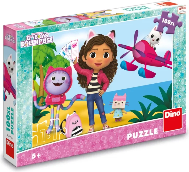 Puzzle pro děti Dino 100 XL dílků Gábinin kouzelný domek: Gábi cestovatelka
