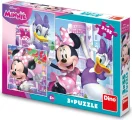 Puzzle pro děti Dino 3x55 dílků Minnie a Daisy 3v1