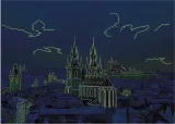 Svítící puzzle Neon Dino 1000 dílků Pohled na Hradčany