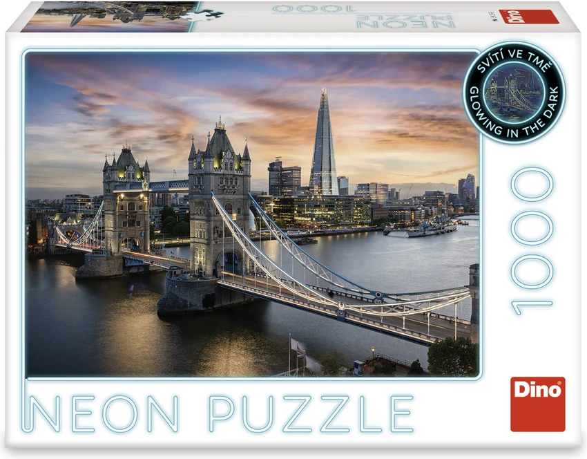 Svítící puzzle Neon Dino 1000 dílků Soumrak nad Tower Bridge