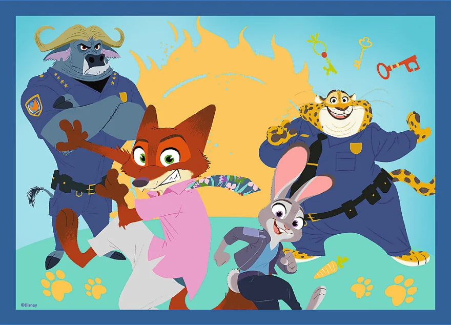 Puzzle pro děti Trefl sada 4v1 Zootropolis 2: Město zvířat 35,48,54,70 dílků