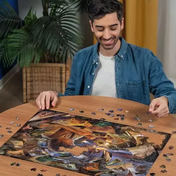 Puzzle Ravensburger 1000 dílků Pán prstenů: Dobrodružství statečného Froda