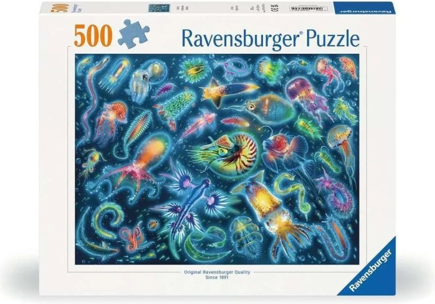 Puzzle Ravensburger 500 dílků Barevní vodní živočochové