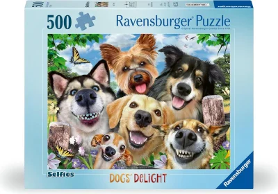 Puzzle Ravensburger 500 dílků Psí selfie