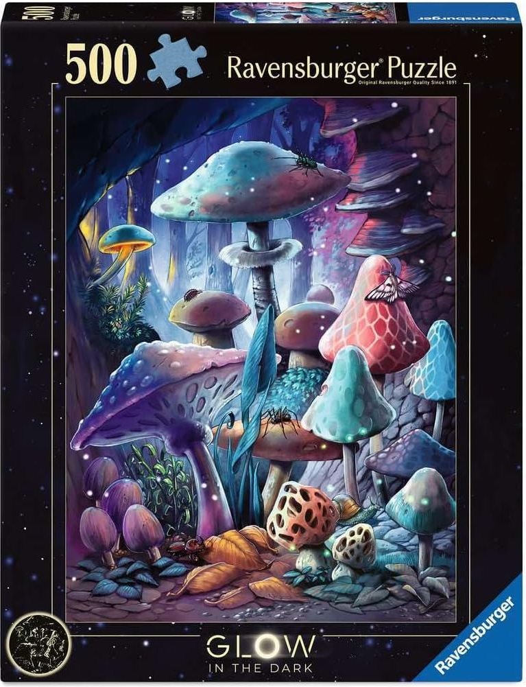 Ravensburger svítící puzzle Magické houby 500 dílků