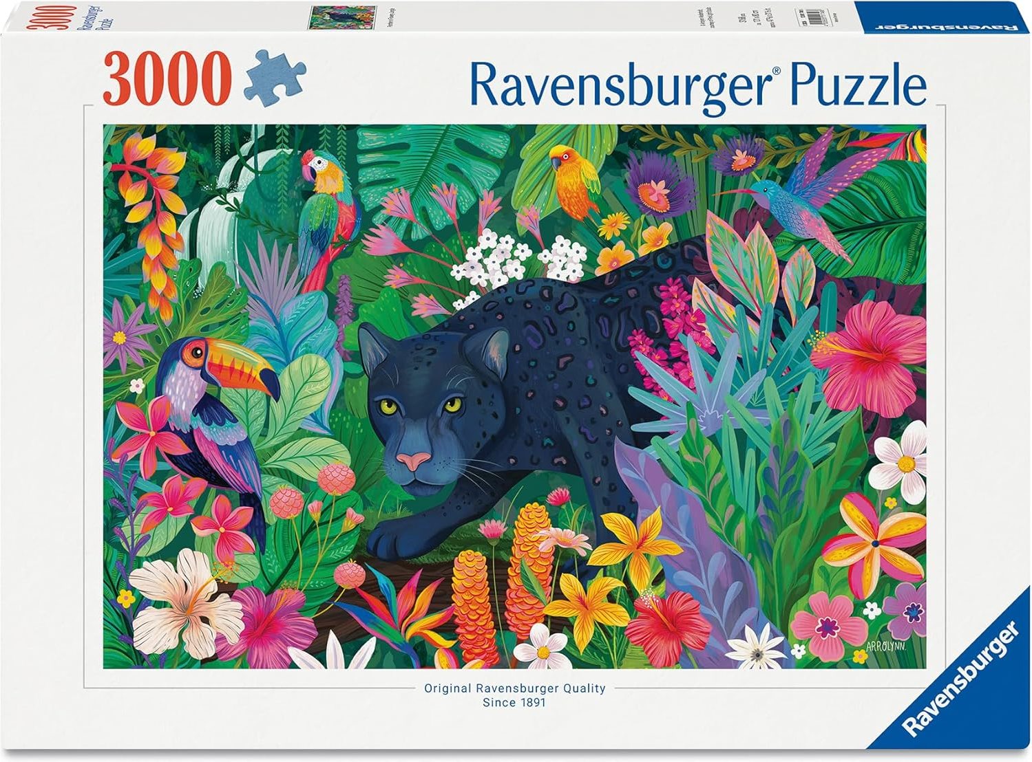 Ravensburger puzzle Panter v rozkvetlé džungli 3000 dílků