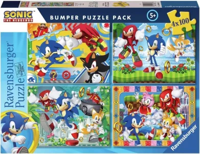 Puzzle sada Ravensburger 4x100 dílků Ježek Sonic 4v1