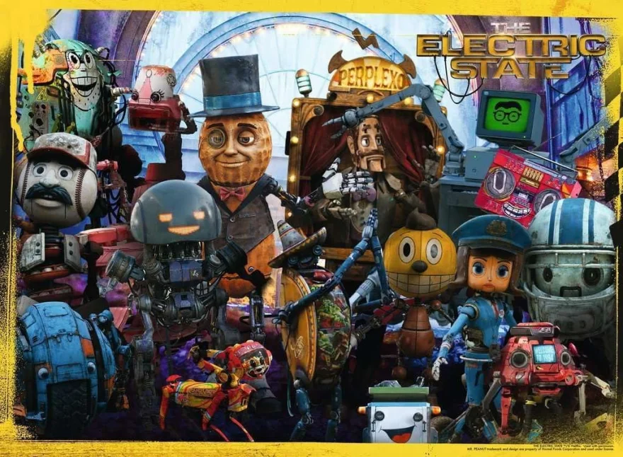 Puzzle Ravensburger 500 dílků The Electric State: Drony nikdy! Roboti navždy!