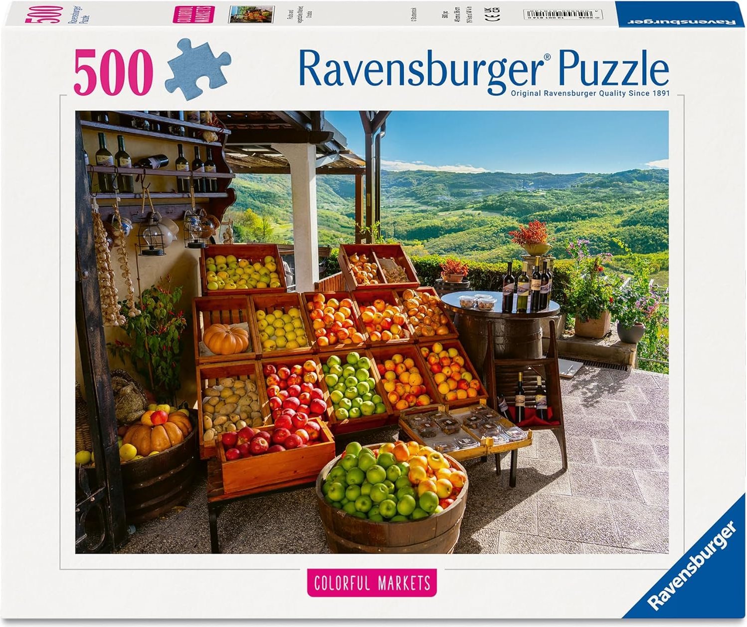 Puzzle Ravensburger 500 dílků Barevná tržiště: Ovoce a zelenina, Chorvatsko