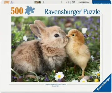 Puzzle Ravensburger 500 dílků Králíček a kuřátko