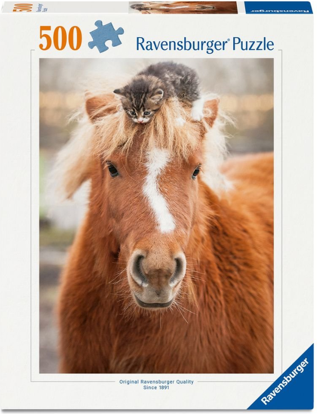 Ravensburger puzzle poník a koťátko 500 dílků