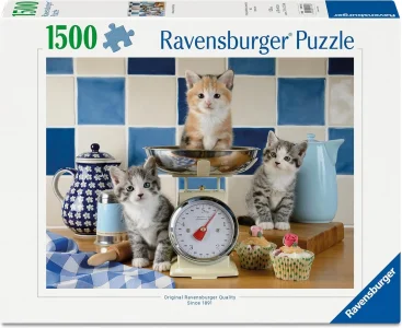 Puzzle Ravensburger 1500 dílků Koťátka v kuchyni