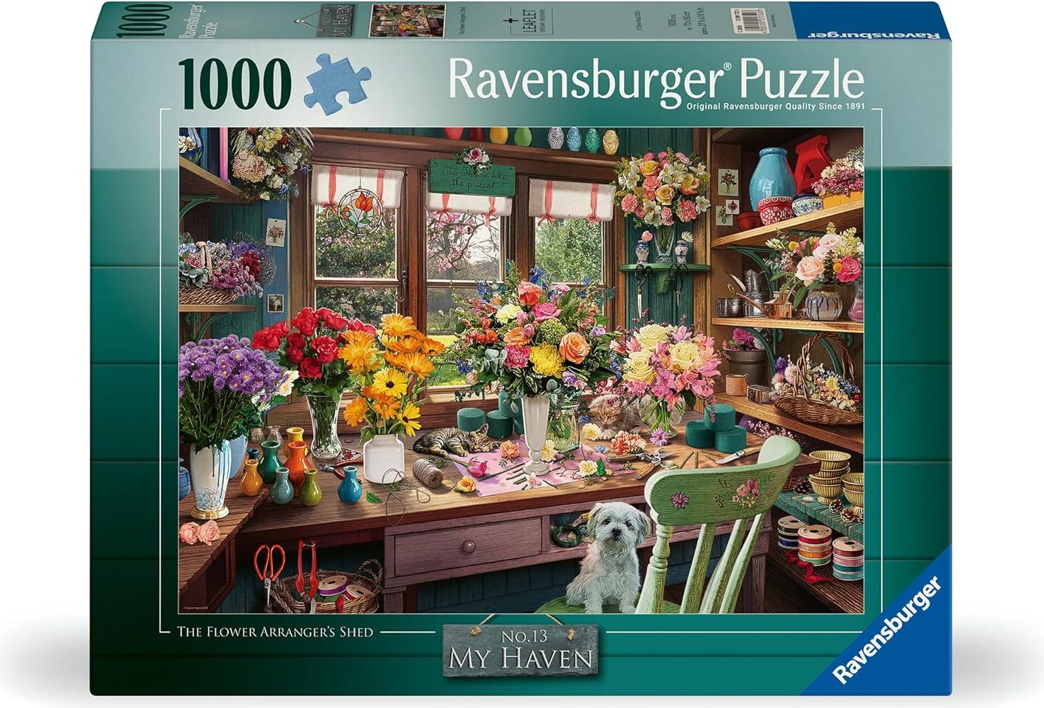 Puzzle Ravensburger 1000 dílků My Haven č. 13 - Květinový ateliér