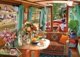 Puzzle Ravensburger 1000 dílků Výhled z okna č.1 - Loď na kanálu