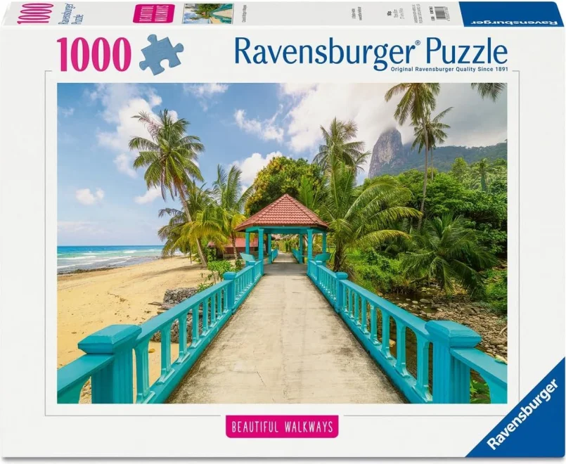 Puzzle Ravensburger 1000 dílků Krásné cestičky: Barevný most v Malajsii