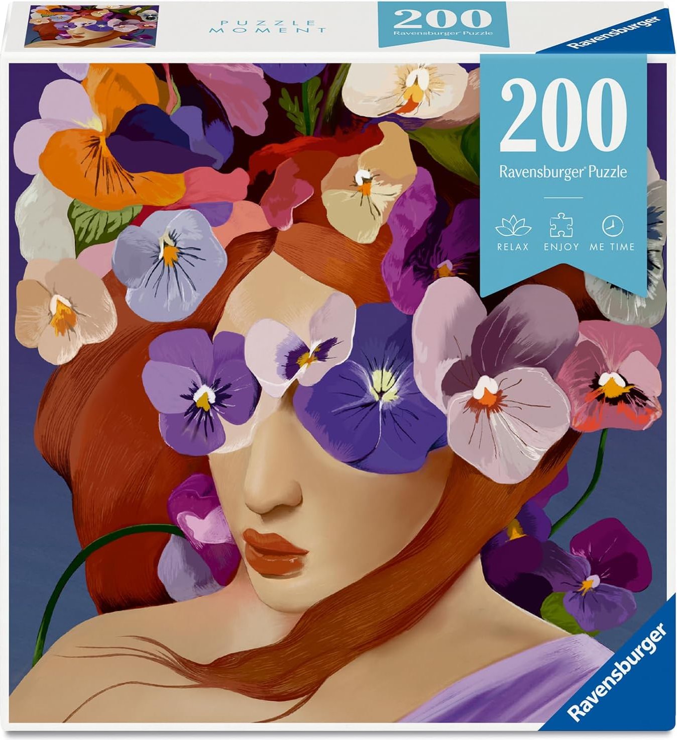 Puzzle Ravensburger 200 dílků Květinová hlava: Fialka