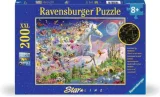 Svítící puzzle Ravensburger 200XXL dílků Star Line: Motýlí jednorožec