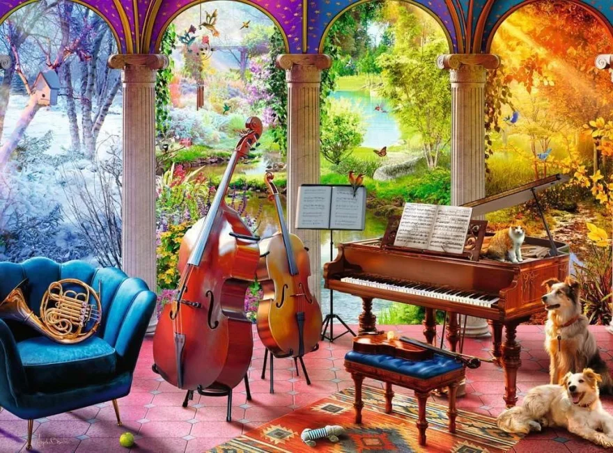 Puzzle Ravensburger 100 dílků XL Čtyři roční období v hudbě